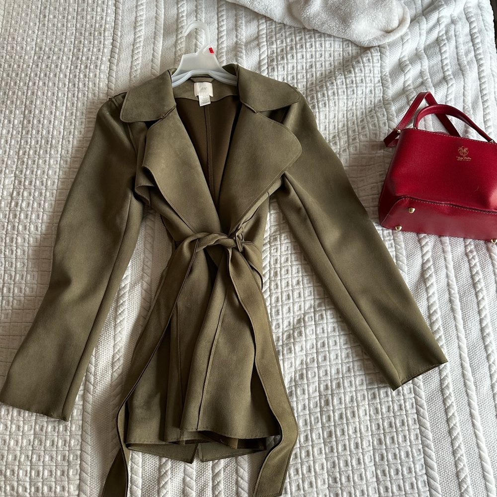 H&M Suede Olive Green Jacket